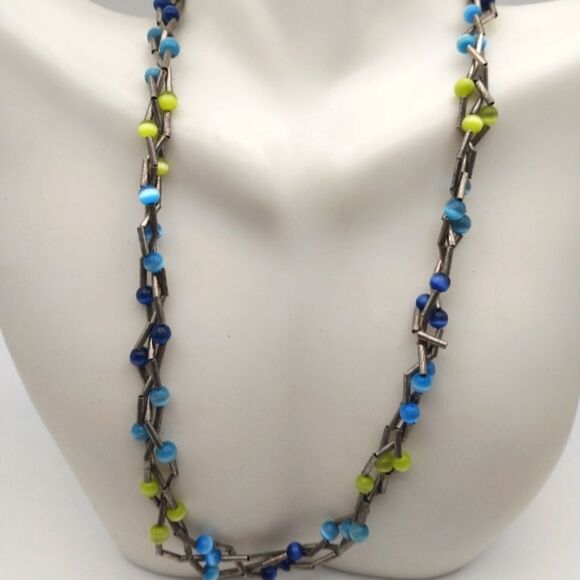 Lava lamp beaded twist necklace - Picture 1 of 2